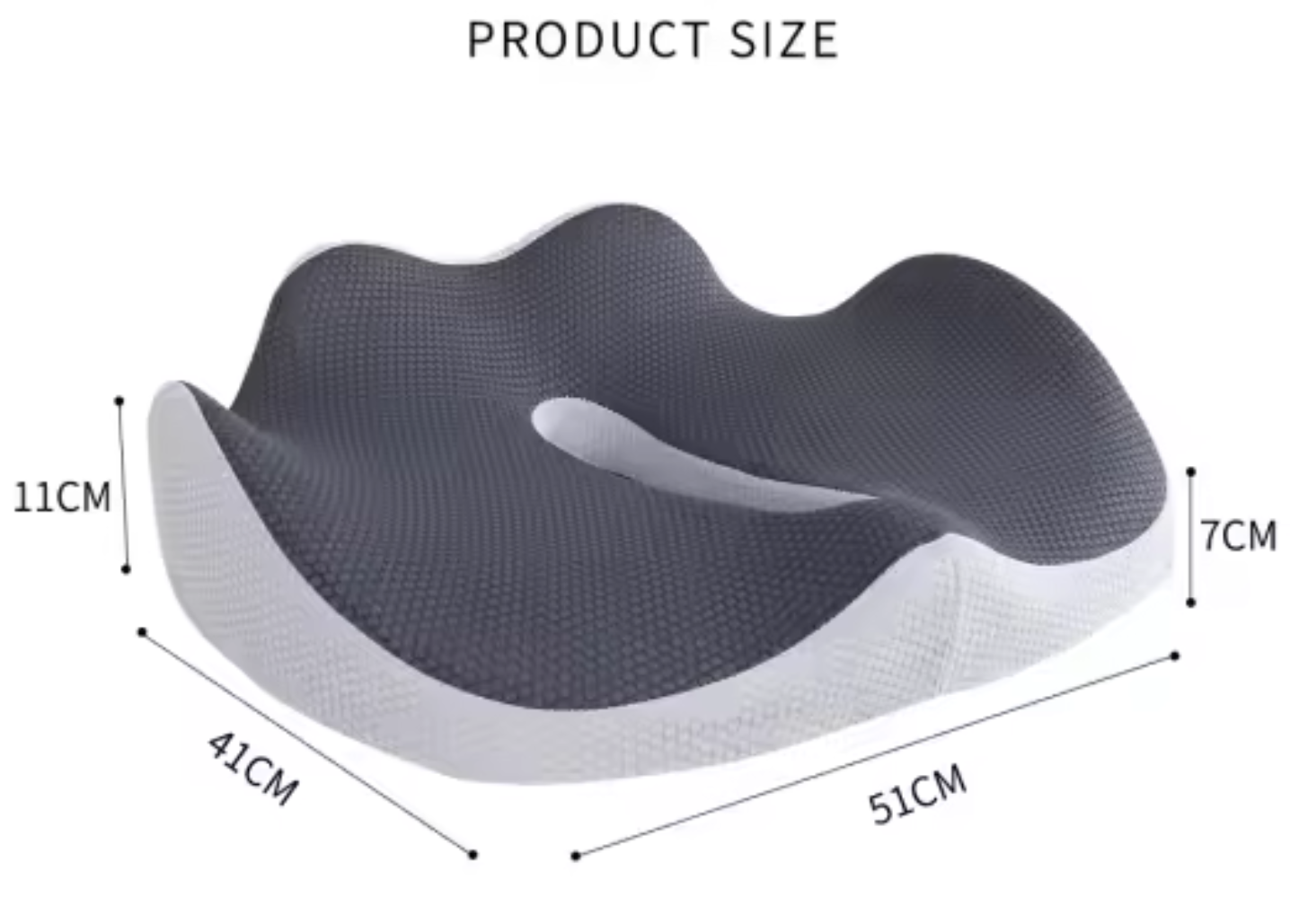 Ergonomic Large Memory Foam Cushion Seat for Office Chair - Coccyx Cushion for Tailbone, Sciatica & Back Pain Relief