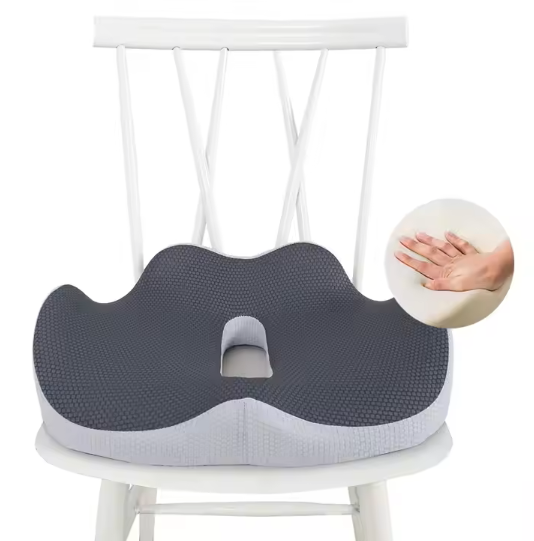 Ergonomic Large Memory Foam Cushion Seat for Office Chair - Coccyx Cushion for Tailbone, Sciatica & Back Pain Relief