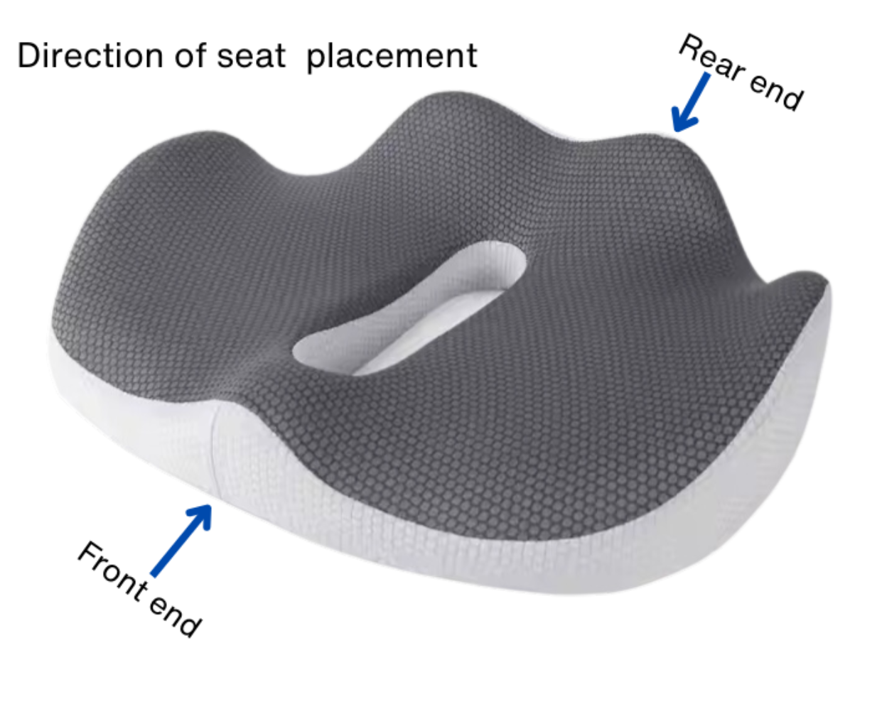 Ergonomic Large Memory Foam Cushion Seat for Office Chair - Coccyx Cushion for Tailbone, Sciatica & Back Pain Relief