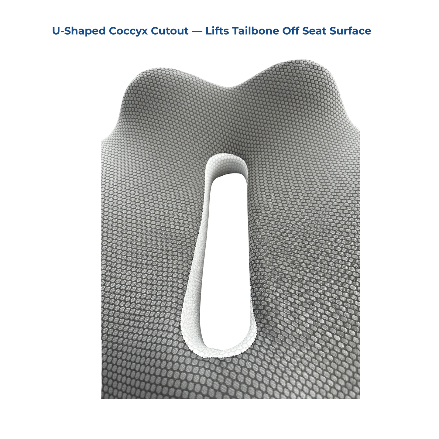 Ergonomic Memory Foam Seat Cushion — showing the u-shaped coccyx cutout