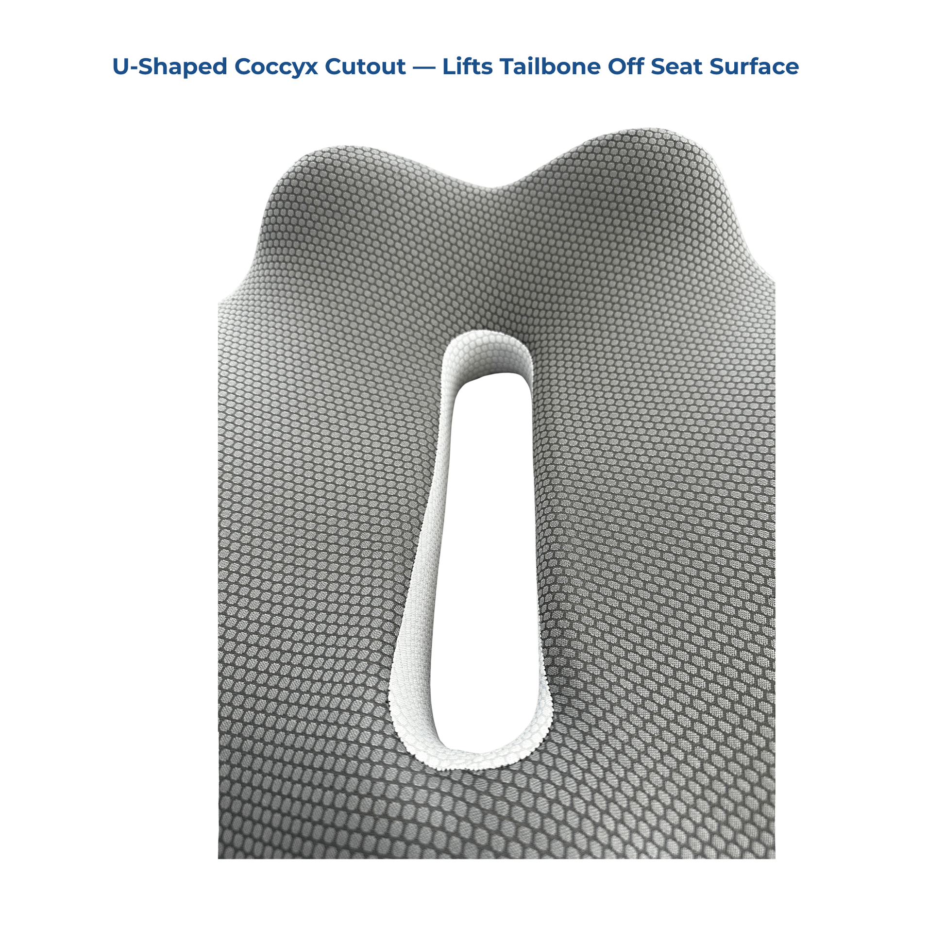 Ergonomic Memory Foam Seat Cushion — showing the u-shaped coccyx cutout