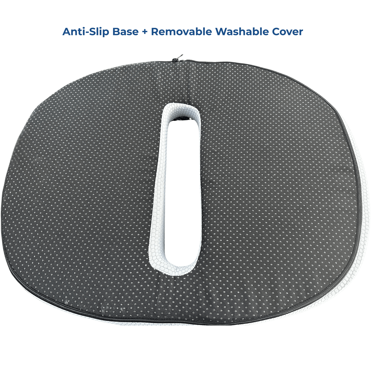 Ergonomic Memory Foam Seat Cushion — washable cover and anti slip base