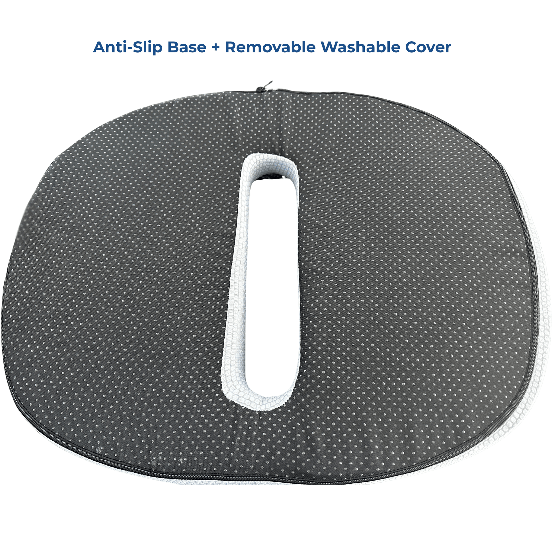 Ergonomic Memory Foam Seat Cushion — washable cover and anti slip base