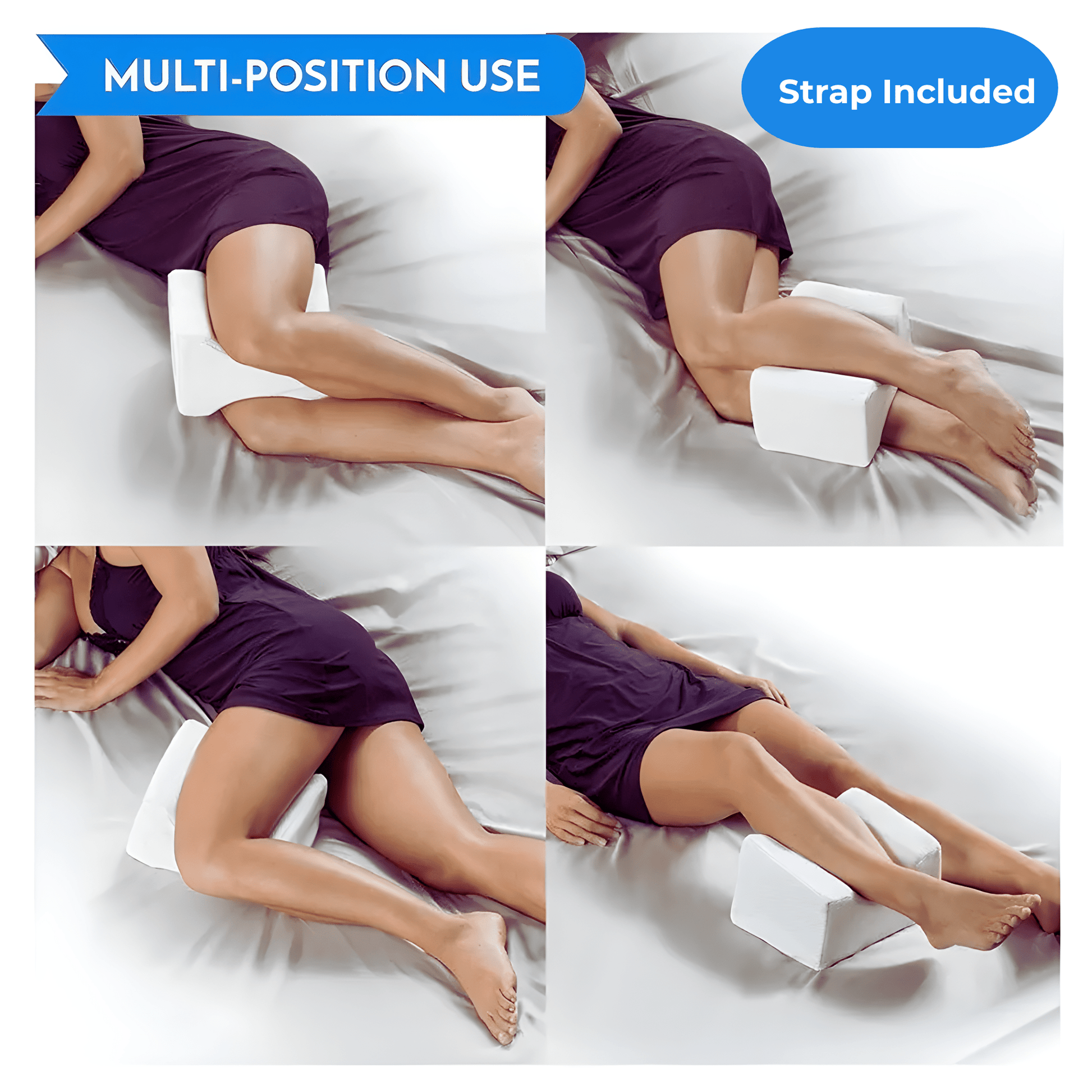 Memory Foam Knee Pillow for Side Sleepers — for multi-position use