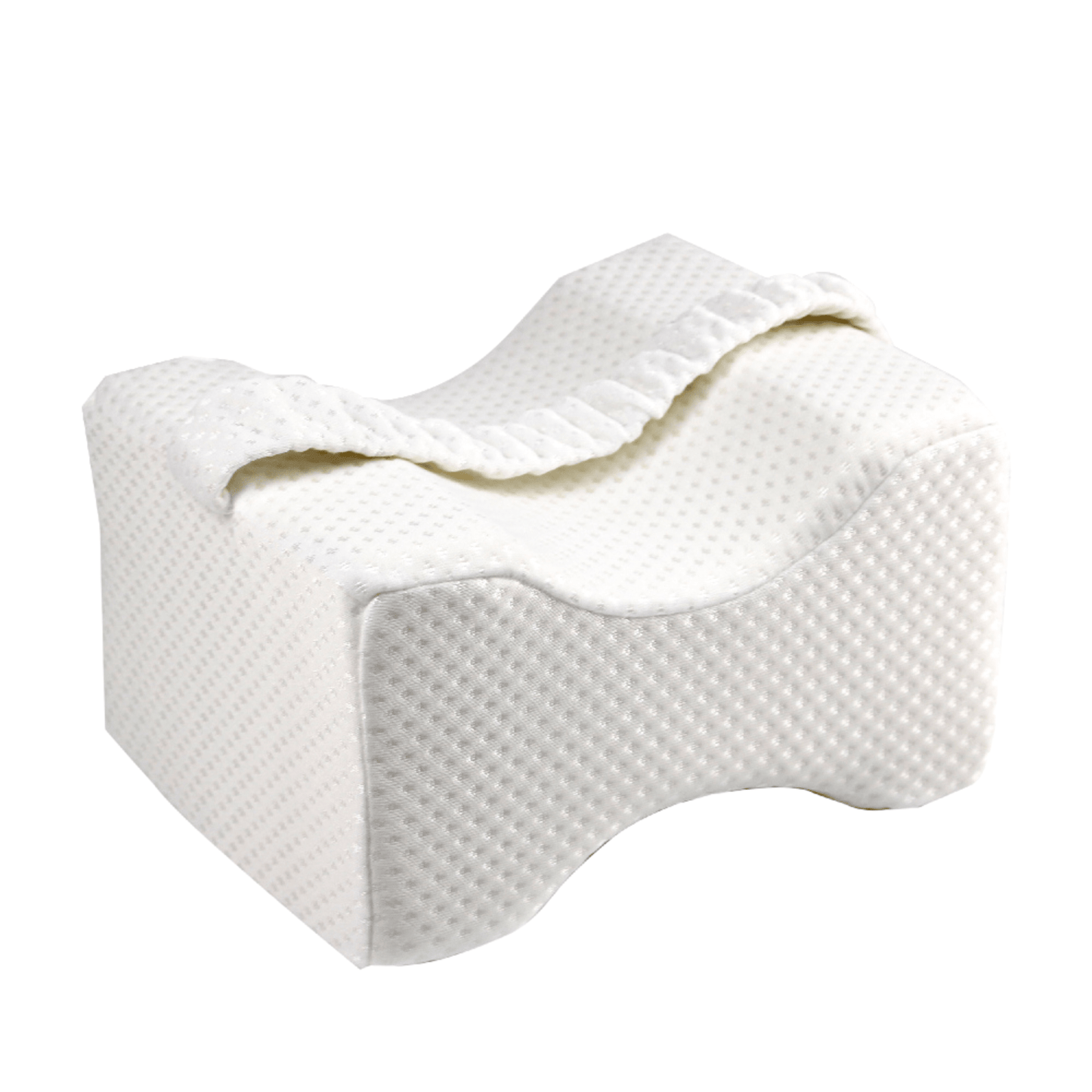 Memory foam knee pillow for side sleepers with hip and spine support