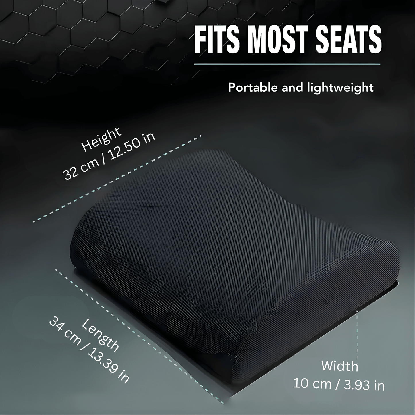 Memory Foam Lumbar Support Cushion — dimensions